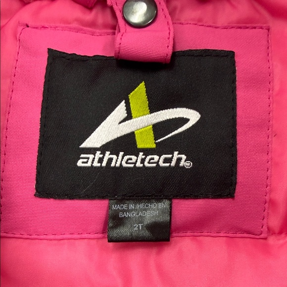 Athletech Pink Heart Puffer Jacket for Kids - Picture 5 of 6